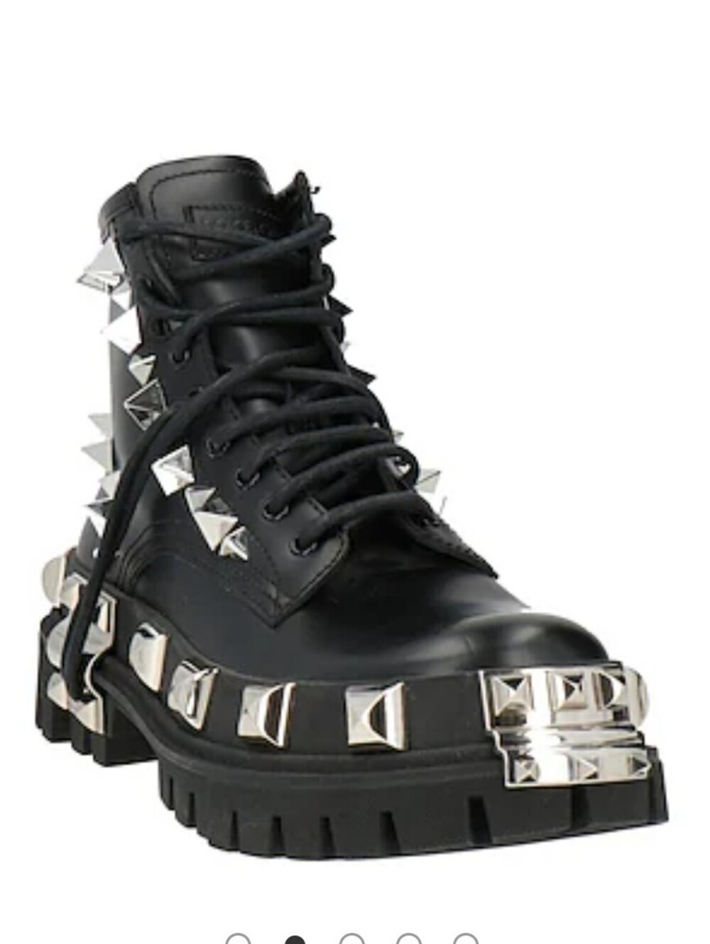 Dolce & Gabbana Black Lace-Up Studded Women's Boots